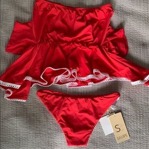 Red Summer Womens Two Piece bathing suit NWT M